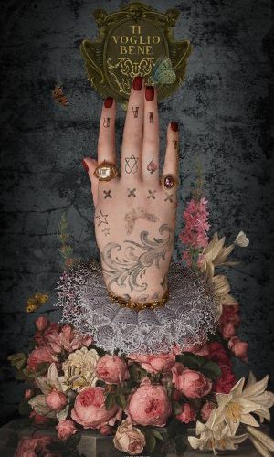 Tenture d’intérieur "Mano ponderosa" format 70x137cm Voglio Bene