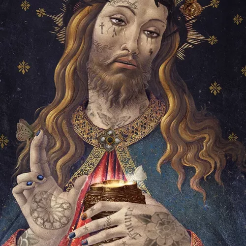 Tenture d’intérieur “Jésus” format 70x137cm Voglio Bene