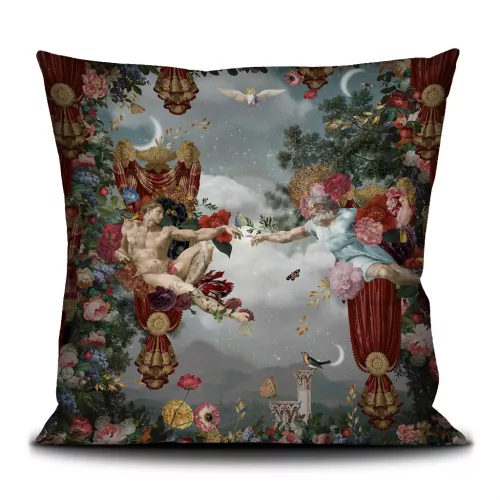 Housse de coussin 50/50cm "La création D'Adam” Voglio bene