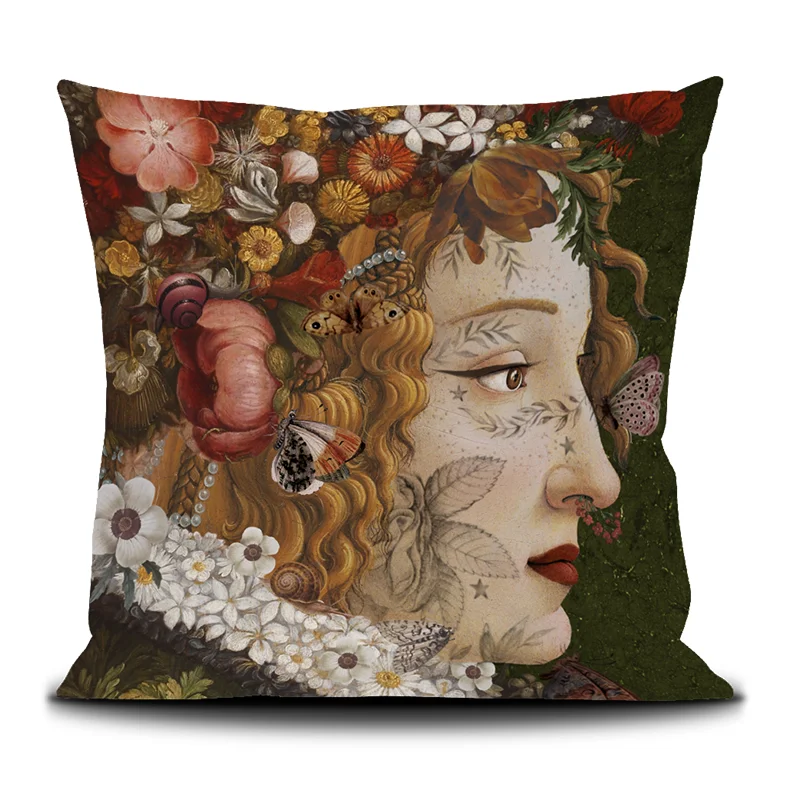 Housse de coussin 50/50cm "Flora” Voglio bene