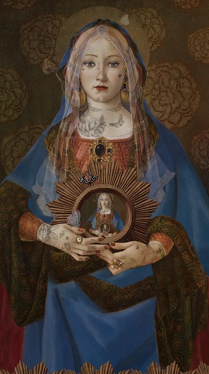 Tenture d’intérieur “Madonna Suprema” format 70x137cm Voglio Bene