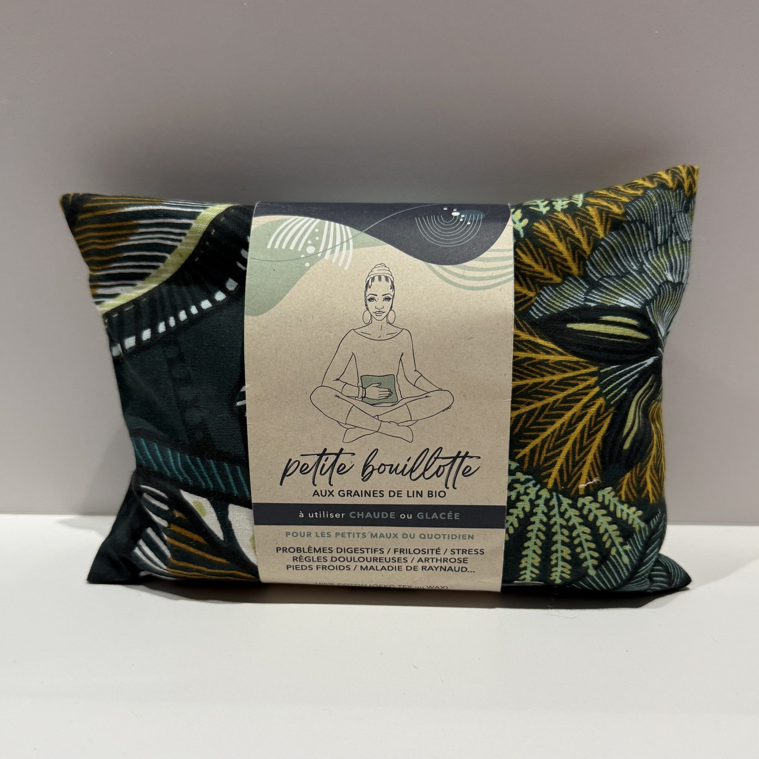 Petite Bouillotte sèche naturelle graines de lin bio « green »