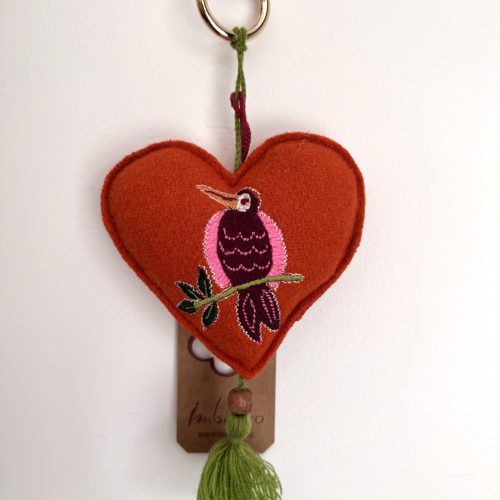 Breloque porte clés papagay heart