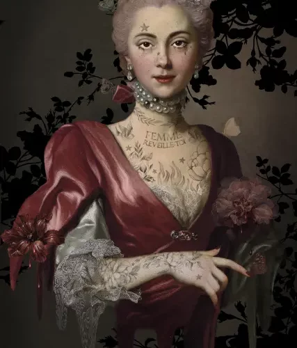 Tenture 80/144cm "Olympe de Gouges" Voglio Bene ,