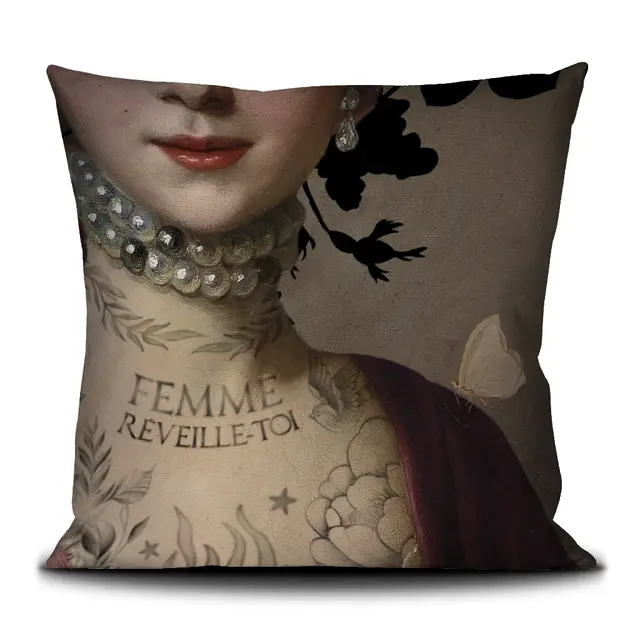 Housse de coussin 50/50cm "Olympe de Gouges” Voglio bene